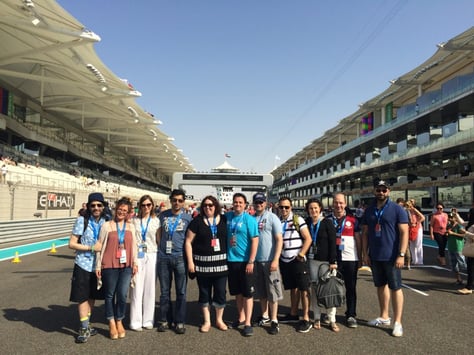 Paul at the 2015 Abu Dhabi Grand Prix with the other Formula 1 Connectivity Prize Winners